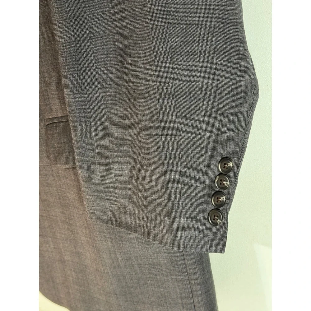 Lauren Ralph‎ Lauren Wool Blazer 50R Gray Plaid Sport Coat Made in Canada